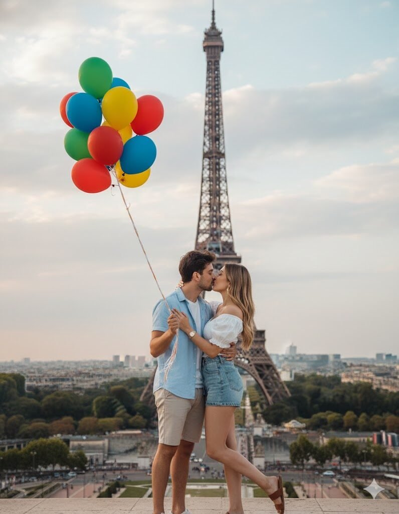 Romantic Couple Kissing Outside Supercar Prompt