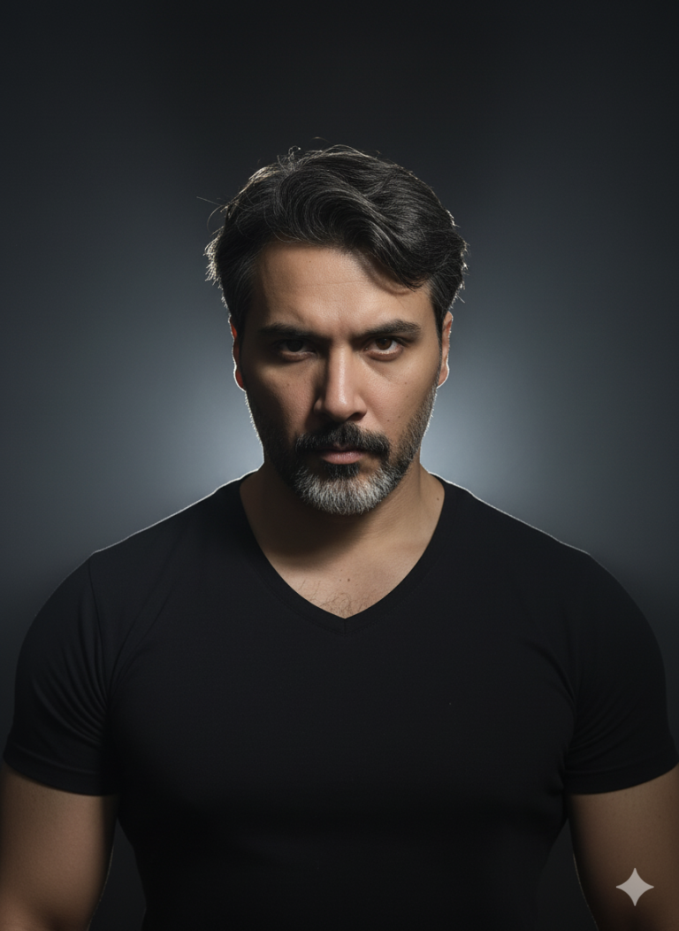 Low-key portrait photography